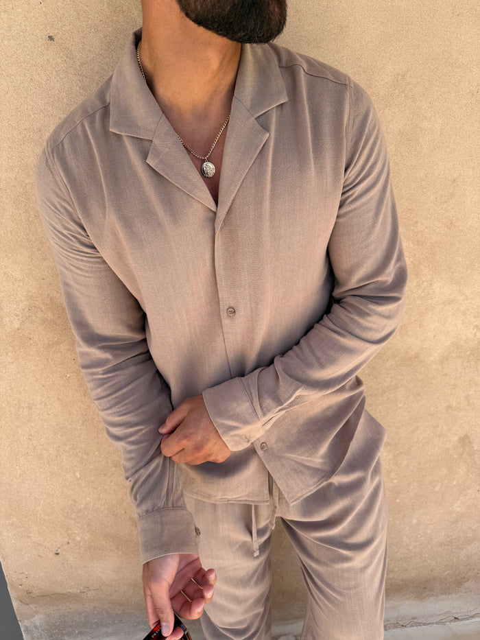 Chemise Lin — Taupe