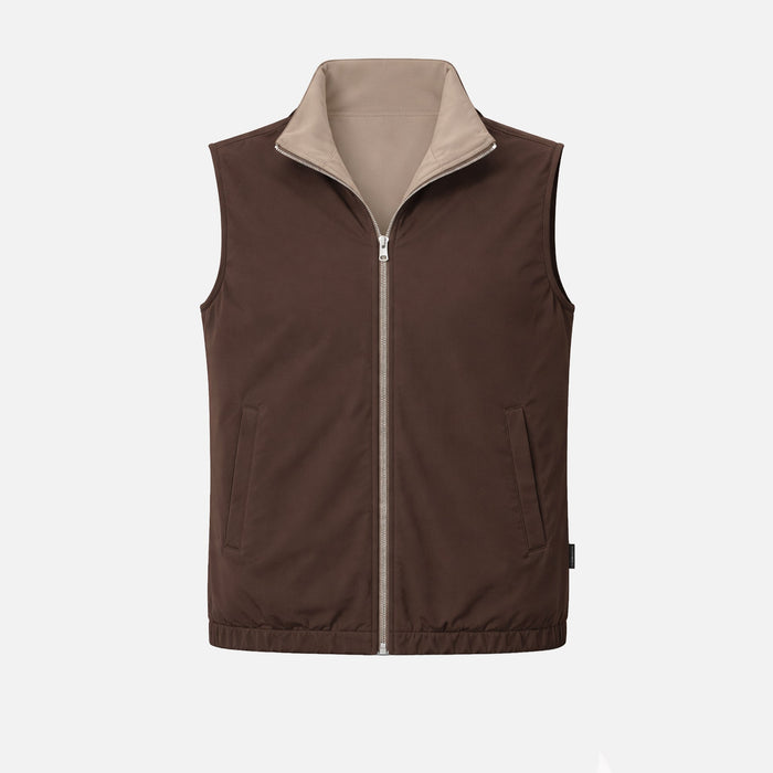 Wendbare Reiseweste — Espresso / Taupe
