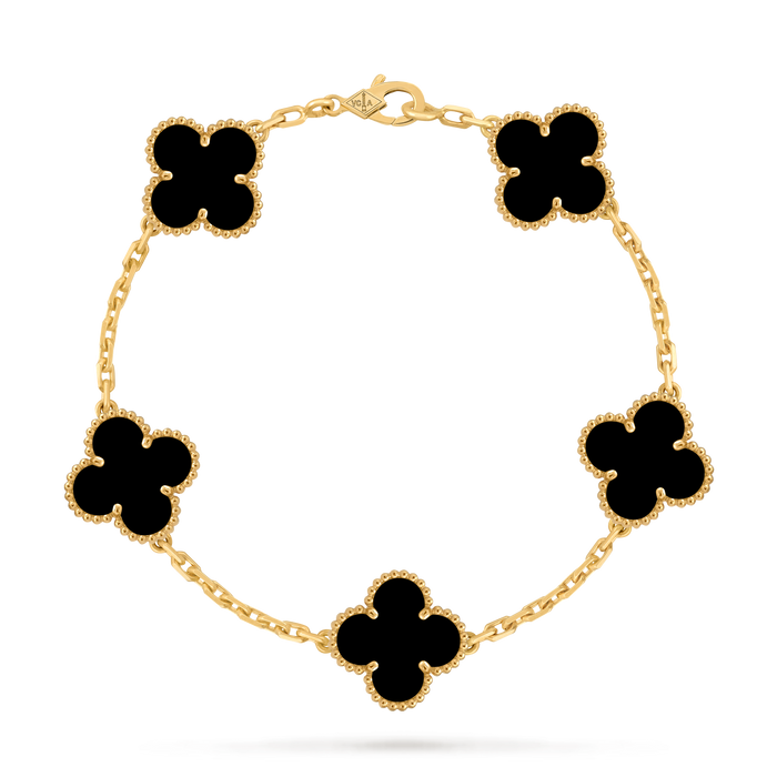 Bracelet Trèfle 5 Motifs — Œil de Tigre