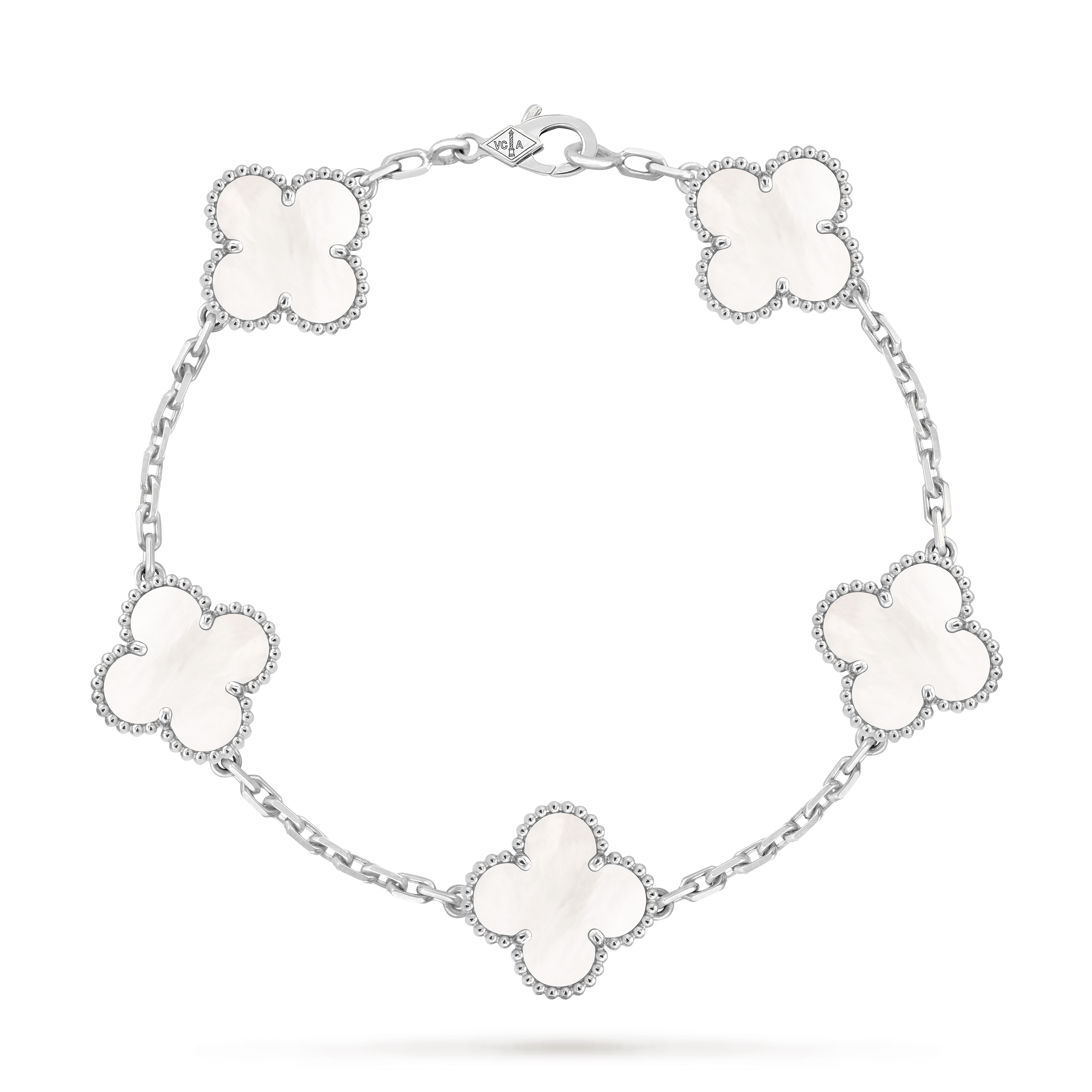 Bracelet Trèfle 5 Motifs — Nacre Crème | COMOCLO