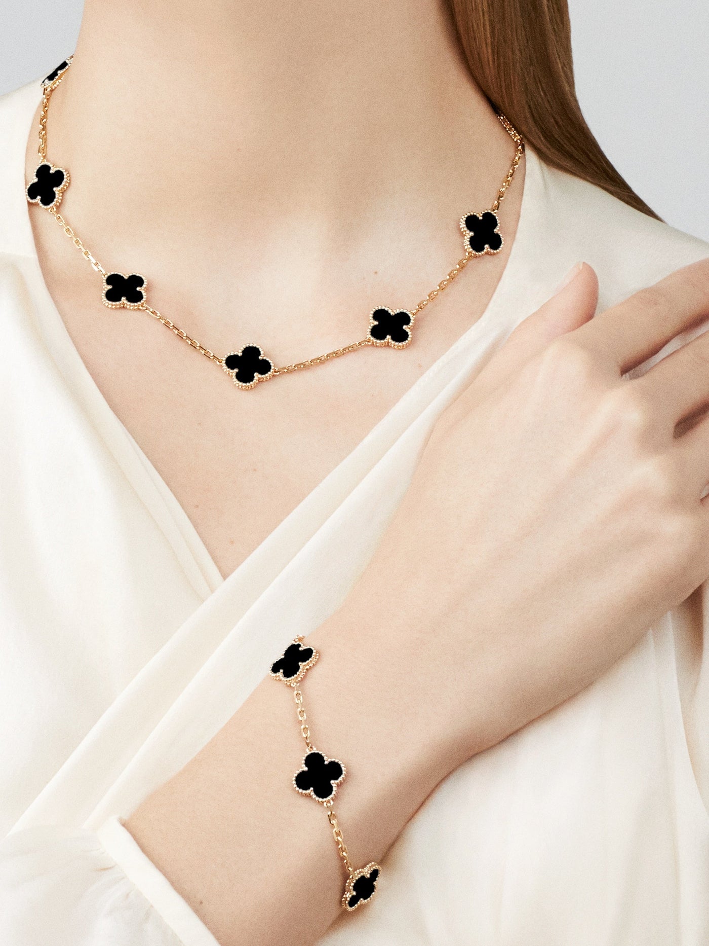 Bracelet Trèfle 5 Motifs — Œil de Tigre — vue 3 | COMOCLO