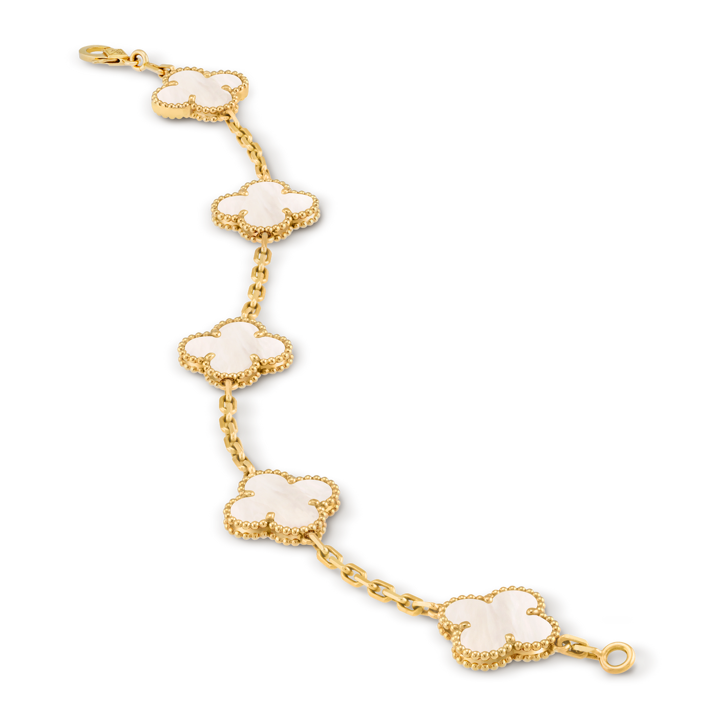 Bracelet Trèfle 5 Motifs — Nacre Blanche — vue 2 | COMOCLO
