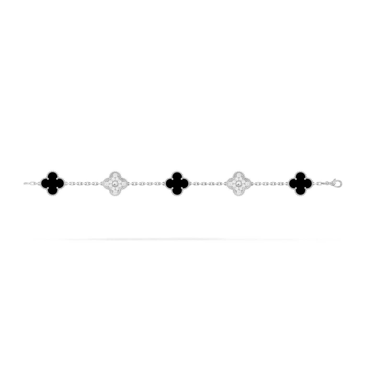 Bracelet Trèfle 5 Motifs — Onyx Noir — vue 4 | COMOCLO
