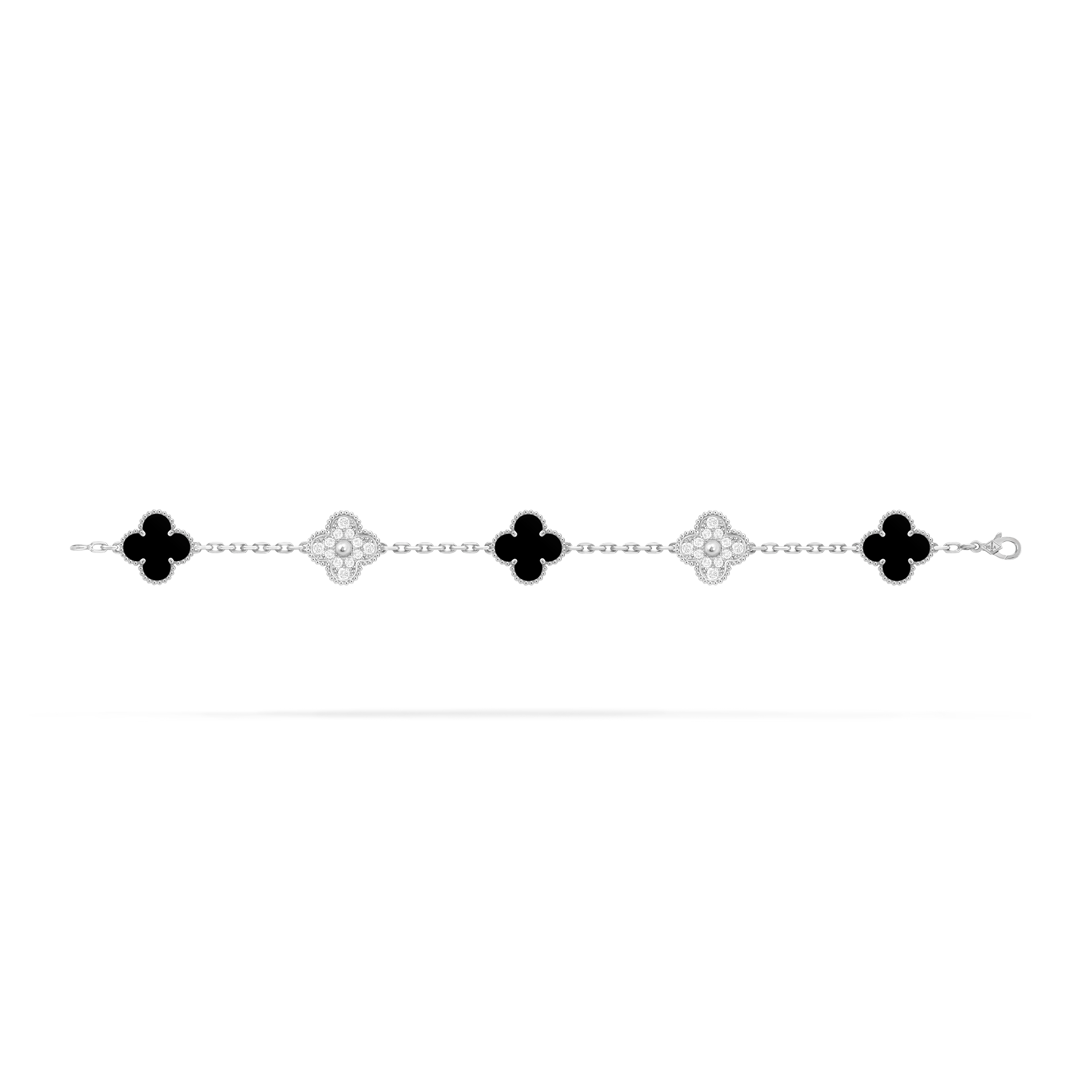 Bracelet Trèfle 5 Motifs — Onyx Noir — vue 2 | COMOCLO