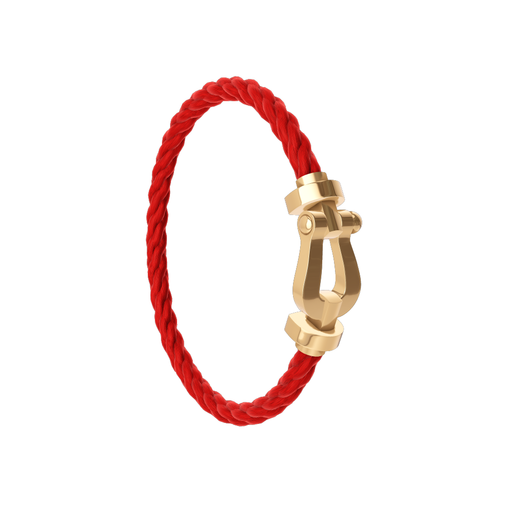 Bracelet Câble Marine — Rouge & Doré — vue 3 | COMOCLO