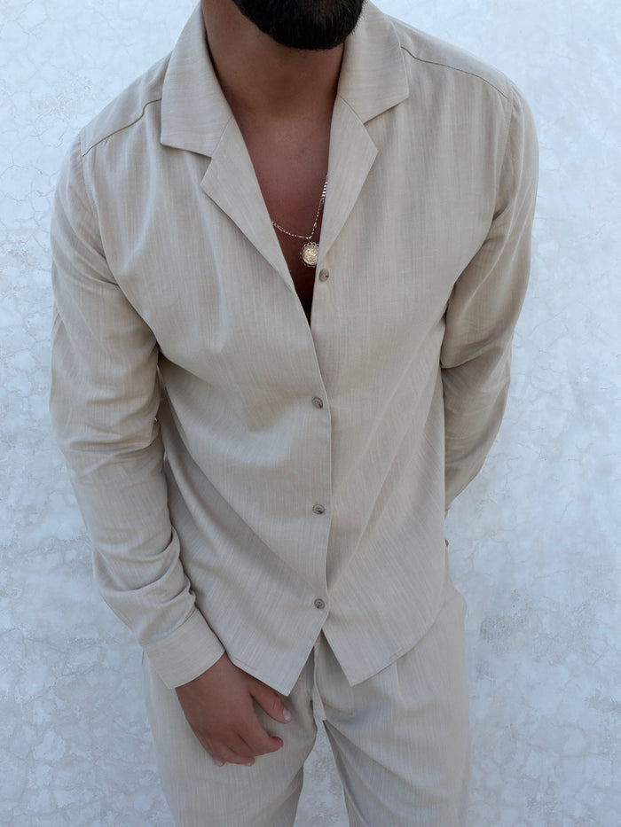 Chemise RIVÉ Lin Classique — Sable
