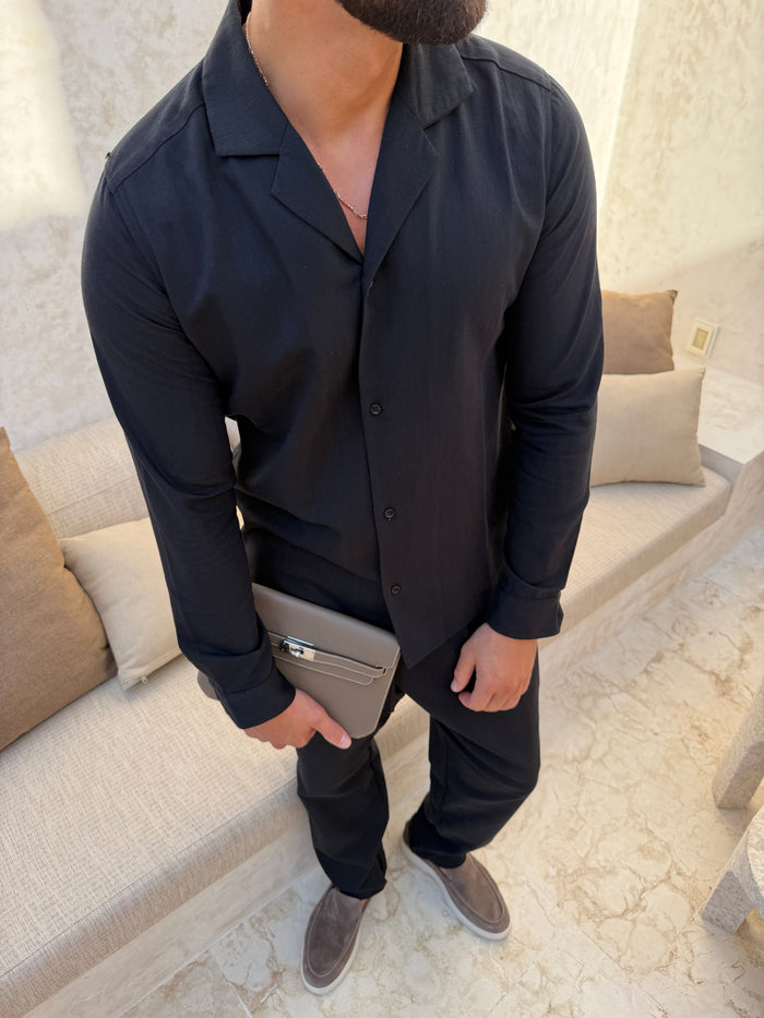Chemise RIVÉ Lin Classique — Noir