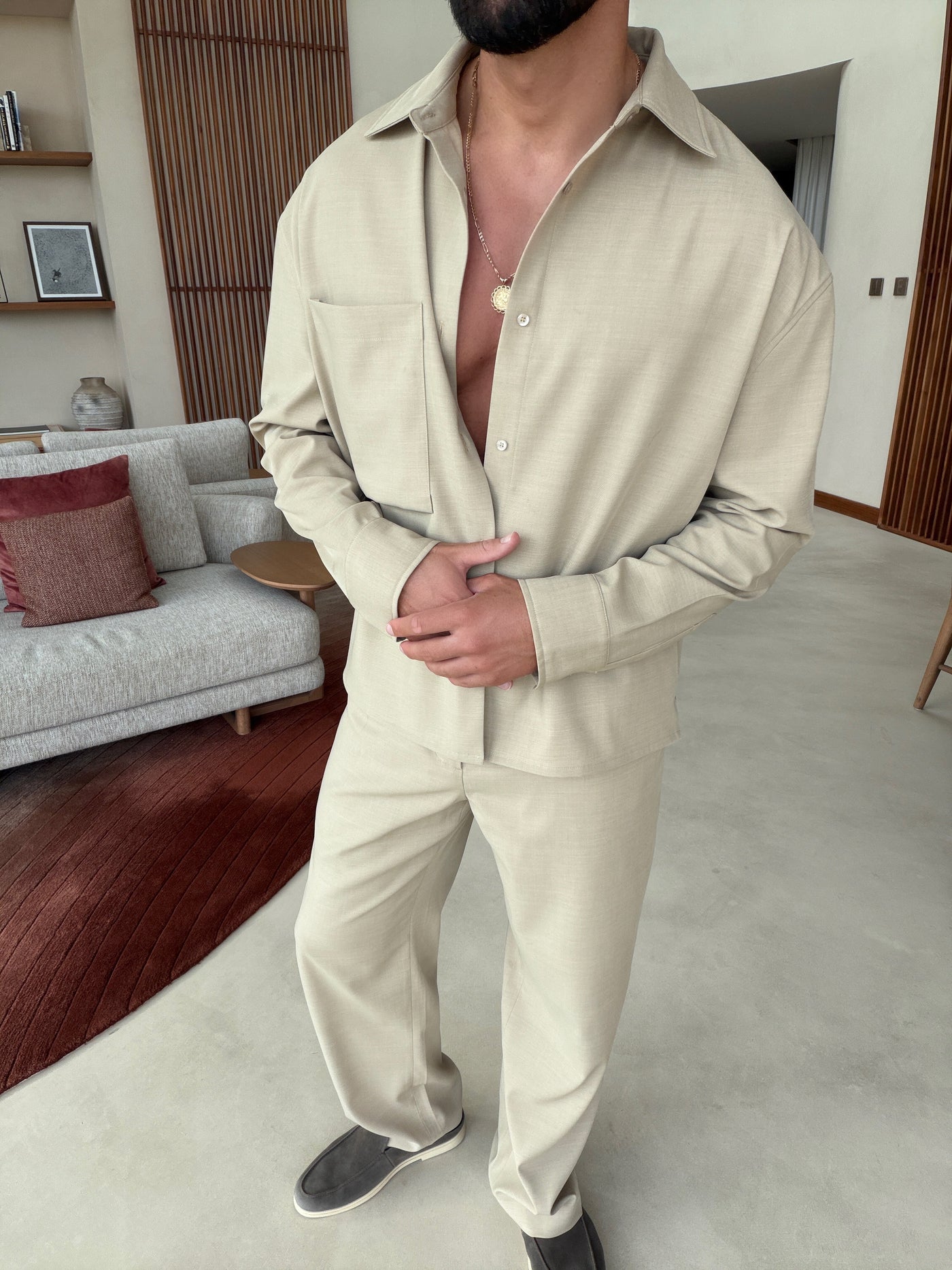 Chemise ANDRÉ pour homme, coloris Kaki — vue 4 | COMOCLO