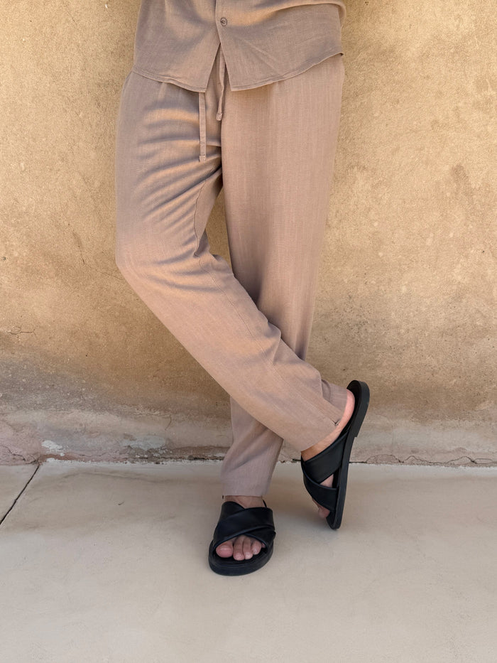 Pantalon Lin — Taupe