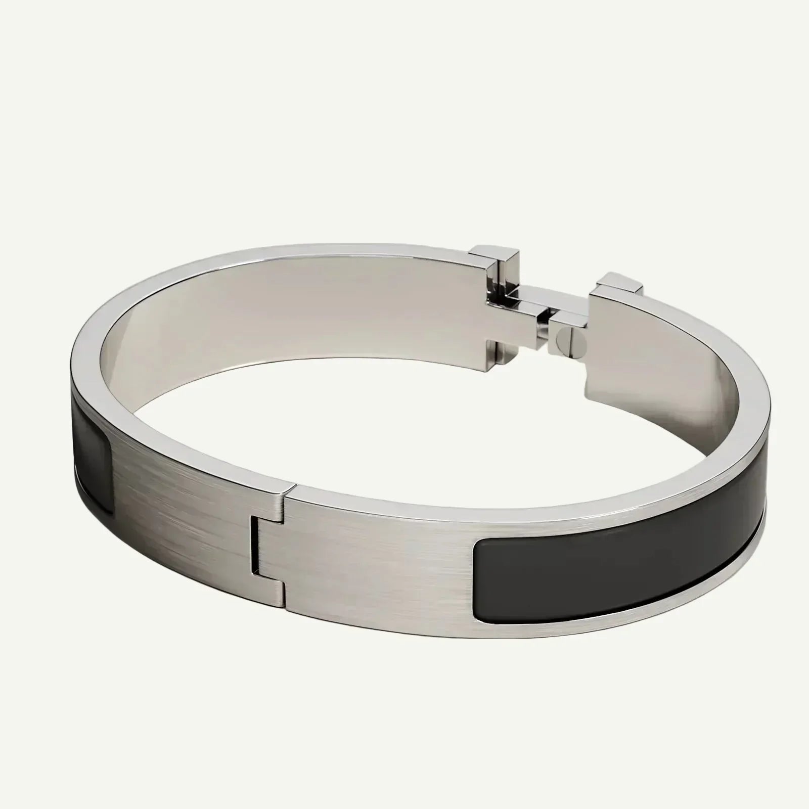 Bracelet Jonc Émail — Noir & Doré — vue 2 | COMOCLO