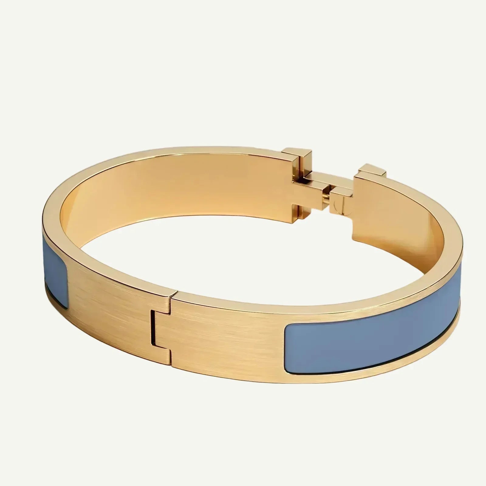 Bracelet Jonc Émail — Bleu Turquin & Doré — vue 2 | COMOCLO