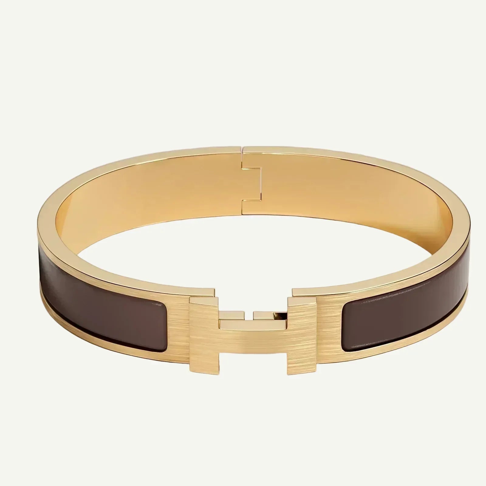 Bracelet Jonc Émail — Cacao & Doré | COMOCLO