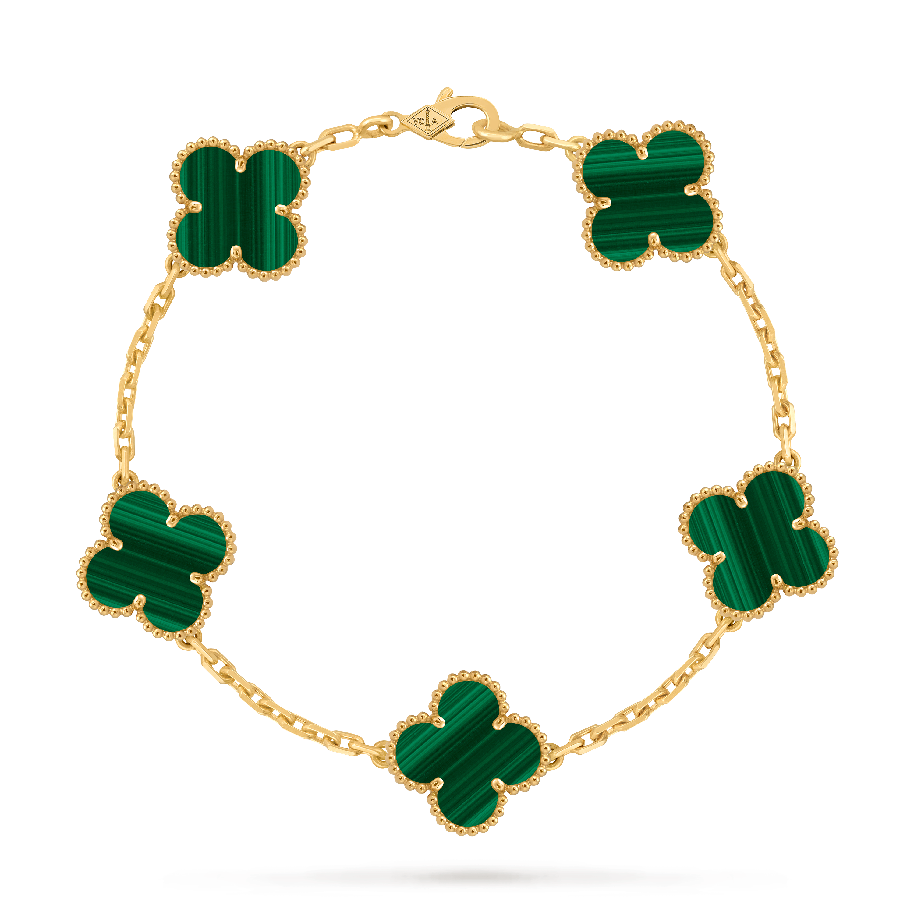 Bracelet Trèfle 5 Motifs — Malachite Verte | COMOCLO