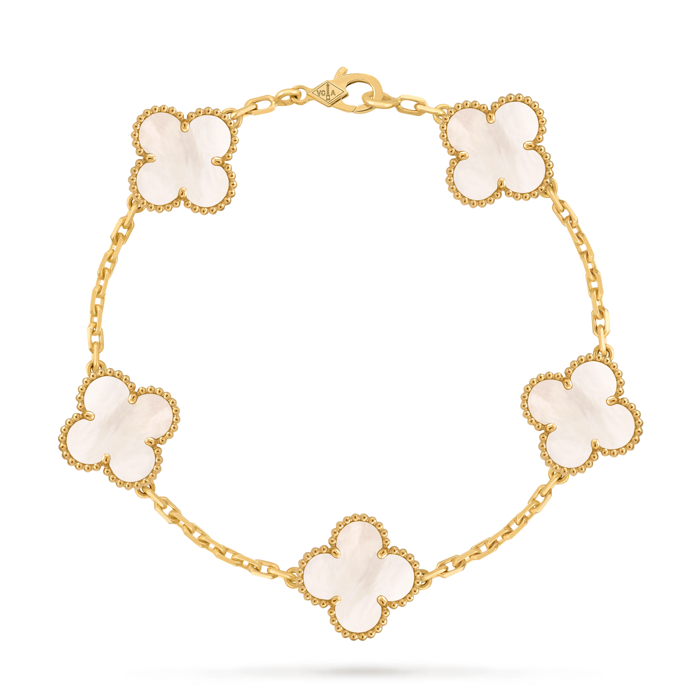 Bracelet Trèfle 5 Motifs — Nacre Blanche | COMOCLO