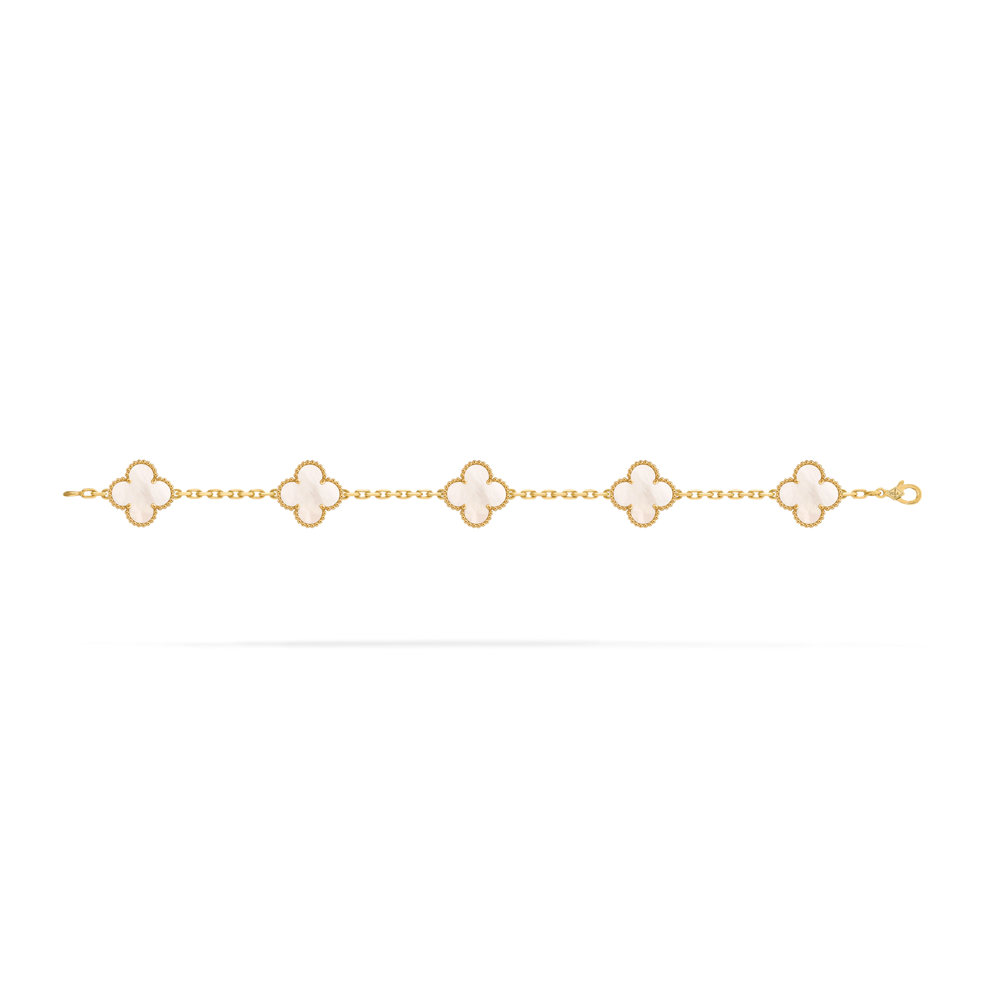 Bracelet Trèfle 5 Motifs — Nacre Blanche — vue 3 | COMOCLO