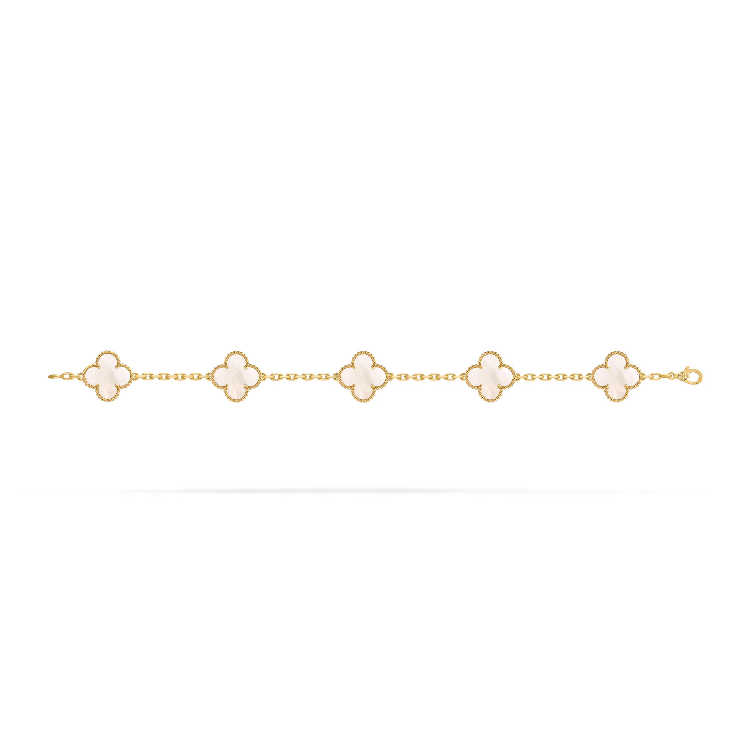 Bracelet Trèfle 5 Motifs — Nacre Blanche — vue 3 | COMOCLO