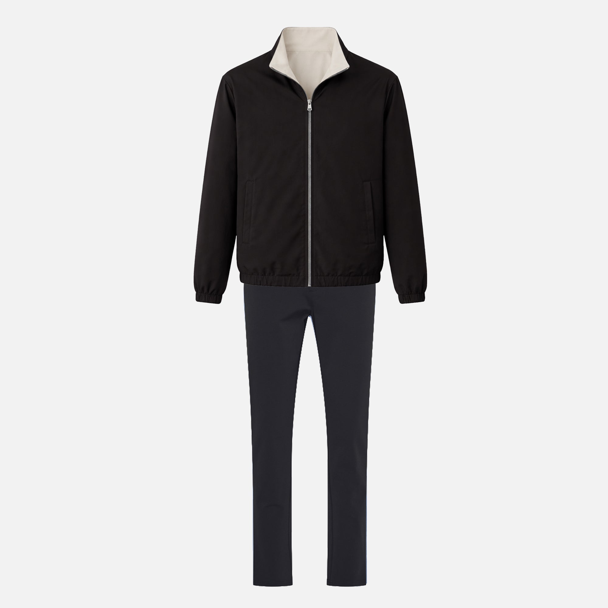 Ensemble Réversible Veste + Pantalon — Noir / Crème