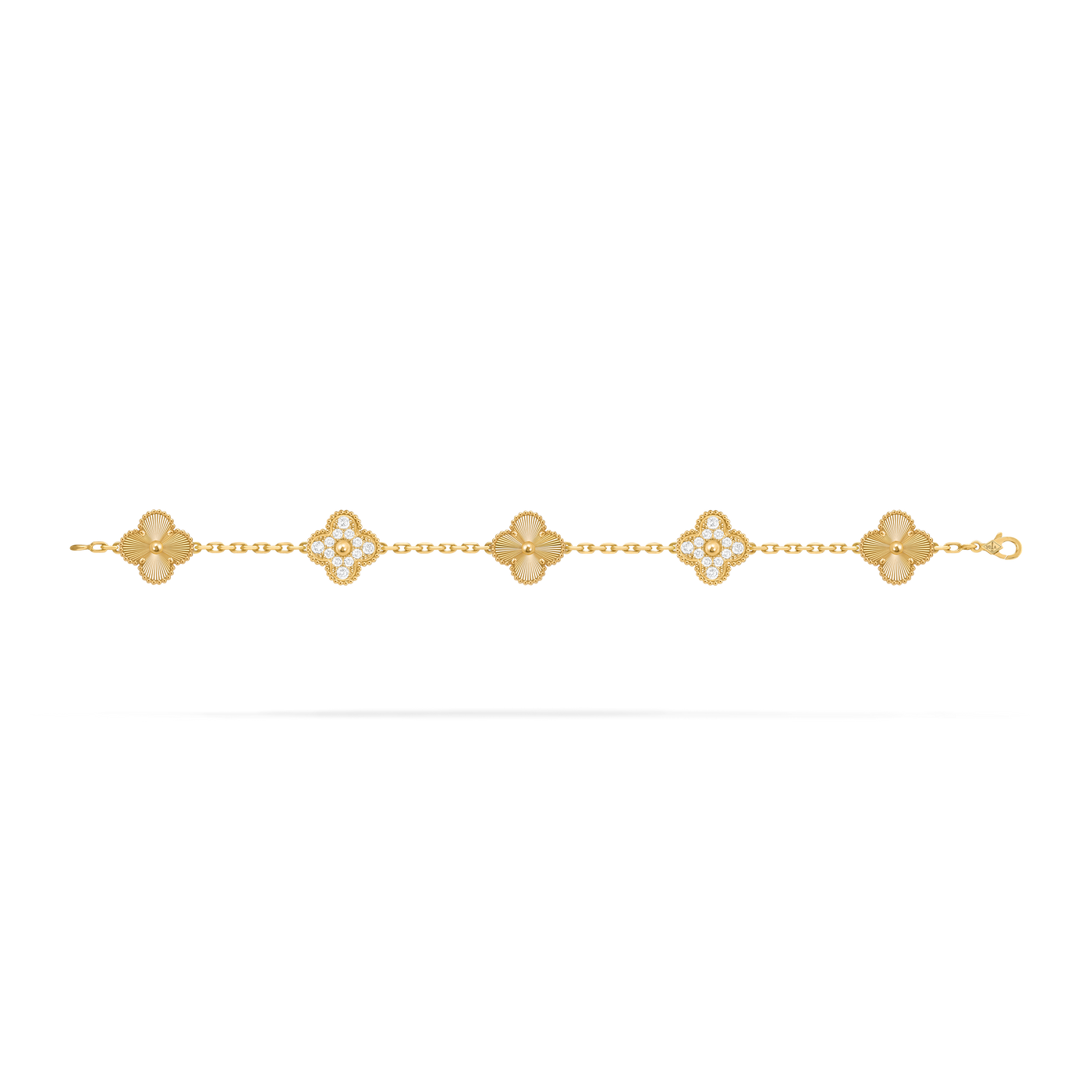 Bracelet Trèfle 5 Motifs — Doré — vue 3 | COMOCLO