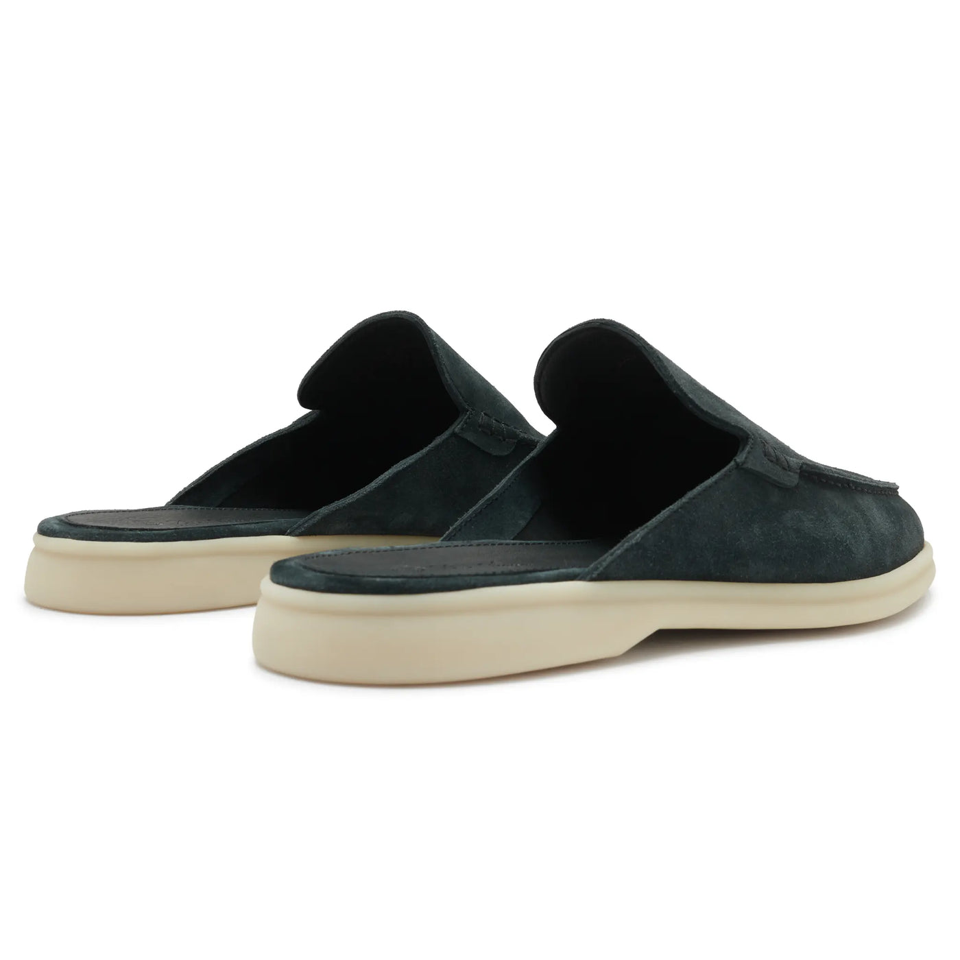 Mocassins Babouche Daim — Vert Foncé — vue 3 | COMOCLO