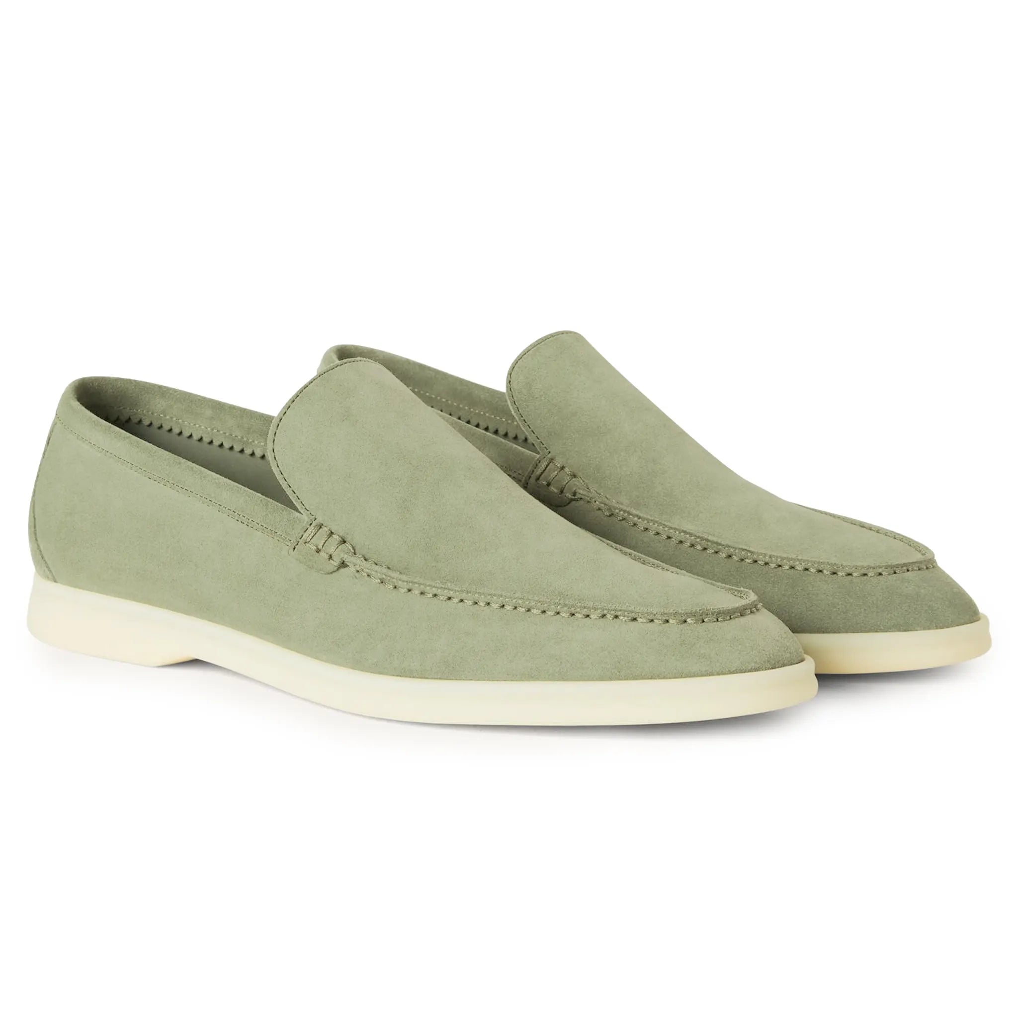 Mocassins Daim — Vert — vue 2 | COMOCLO
