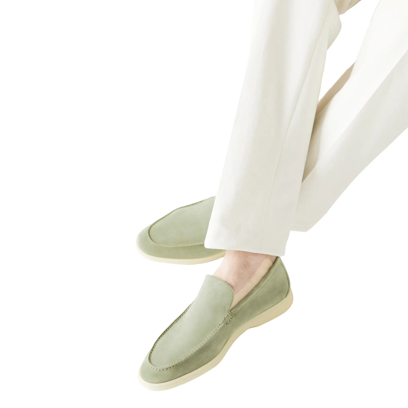 Mocassins Daim — Vert — vue 7 | COMOCLO