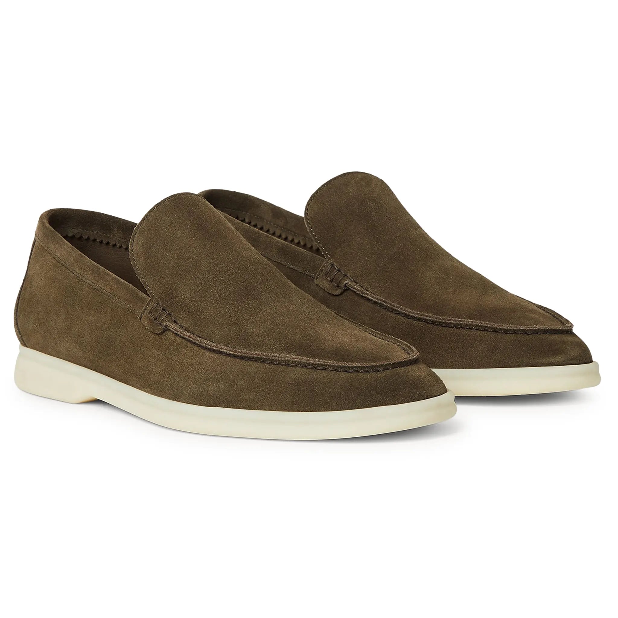 Mocassins Daim — Vert Mousse — vue 2 | COMOCLO