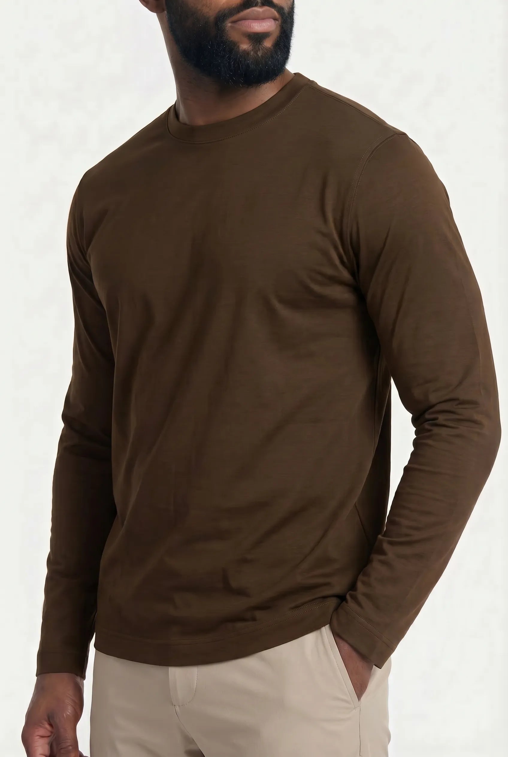 T-shirt Manches Longues Luxe pour homme, coloris Cognac — vue 2 | COMOCLO