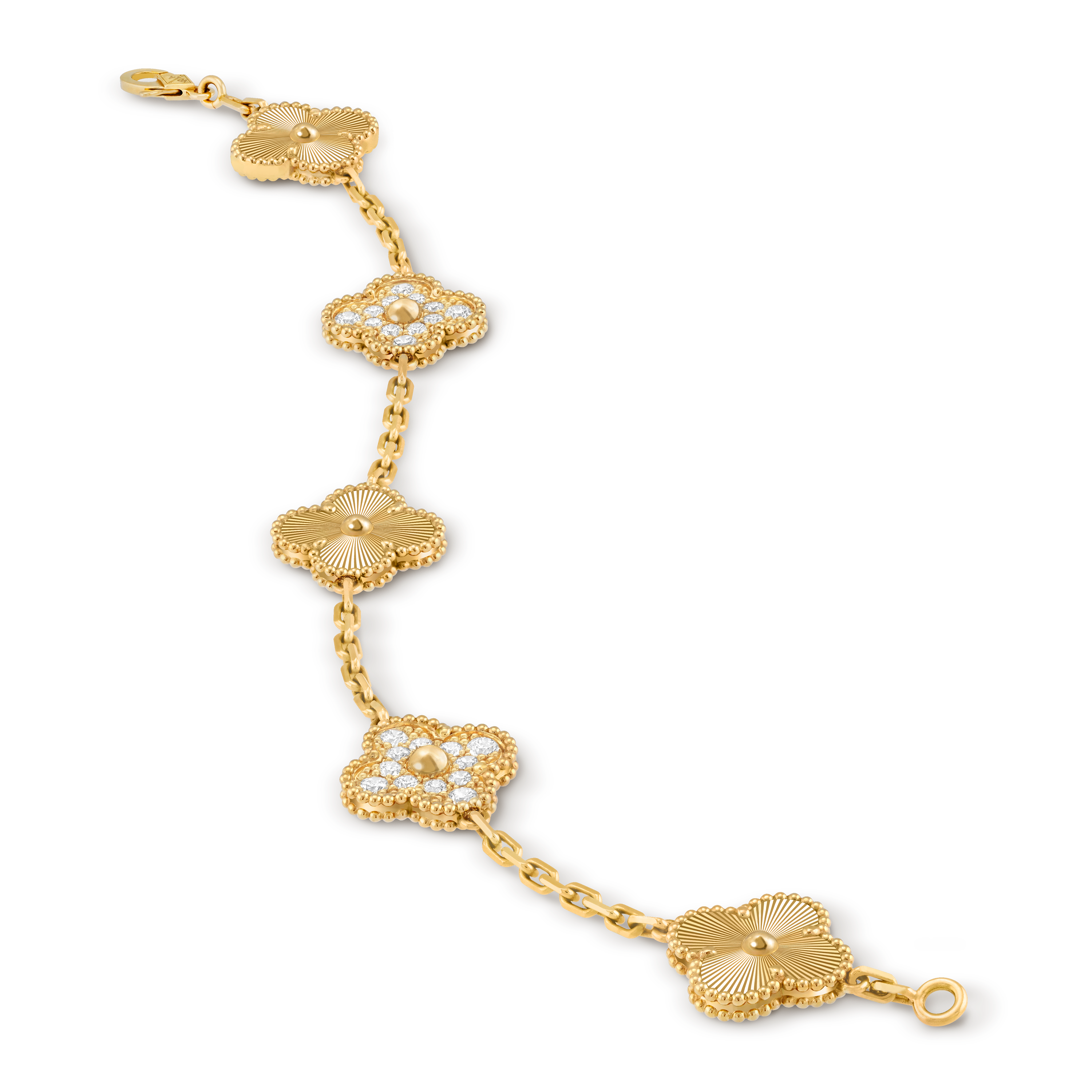 Bracelet Trèfle 5 Motifs — Doré — vue 2 | COMOCLO